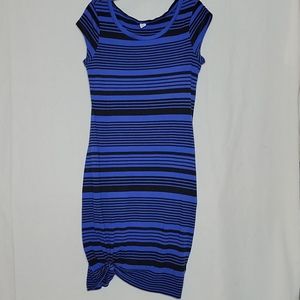 Old Navy Blue/black stripe Tube  T-shirt Dress